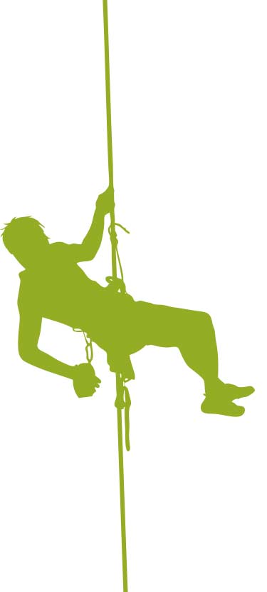 Logo erlebnispädagogik.online, grüner Kletterer